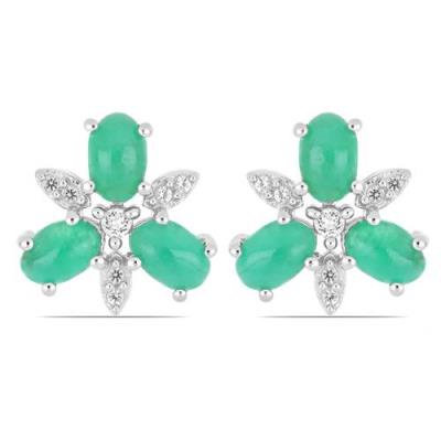 BUY 925 STERLING SILVER NATURAL GREEN AVENTURINE GEMSTONE EARRINGS